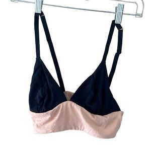 Lively two tone bralette Navy Cream Small NWOT